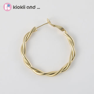 Arch14 Sophisticated Braided Loop 18K Gold Hoop Earrings by Arch14 – Earrings photo