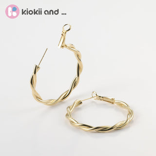 Arch14 Sophisticated Braided Loop 18K Gold Hoop Earrings by Arch14 – Earrings photo