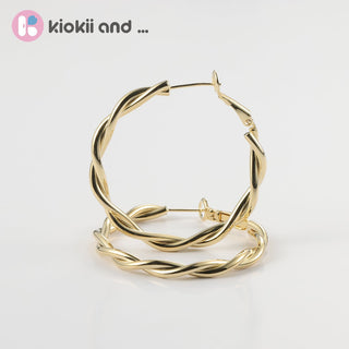 Arch14 Sophisticated Braided Loop 18K Gold Hoop Earrings by Arch14 – Earrings photo
