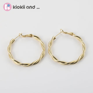 Arch14 Sophisticated Braided Loop 18K Gold Hoop Earrings by Arch14 – Earrings photo