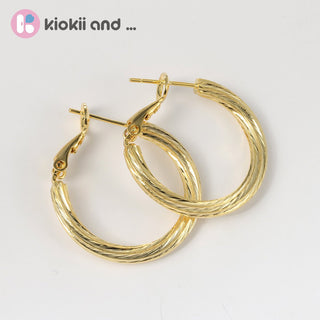 Arch14 Vintage Style Woven 18K Gold - Plated Hoop Earring by Arch14 – Earrings