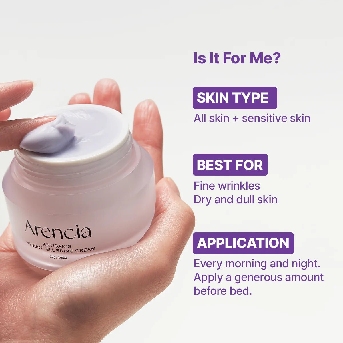 Arencia Artisans Hyssop Blurring Cream 30g by Arencia – Lotion & Cream