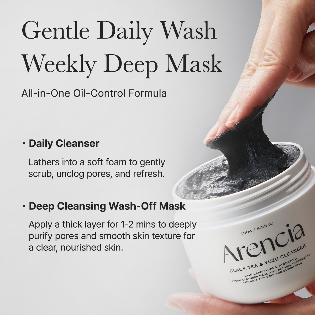 Arencia Black Tea & Yuzu Cleanser 120g by Arencia – Facial Cleanser