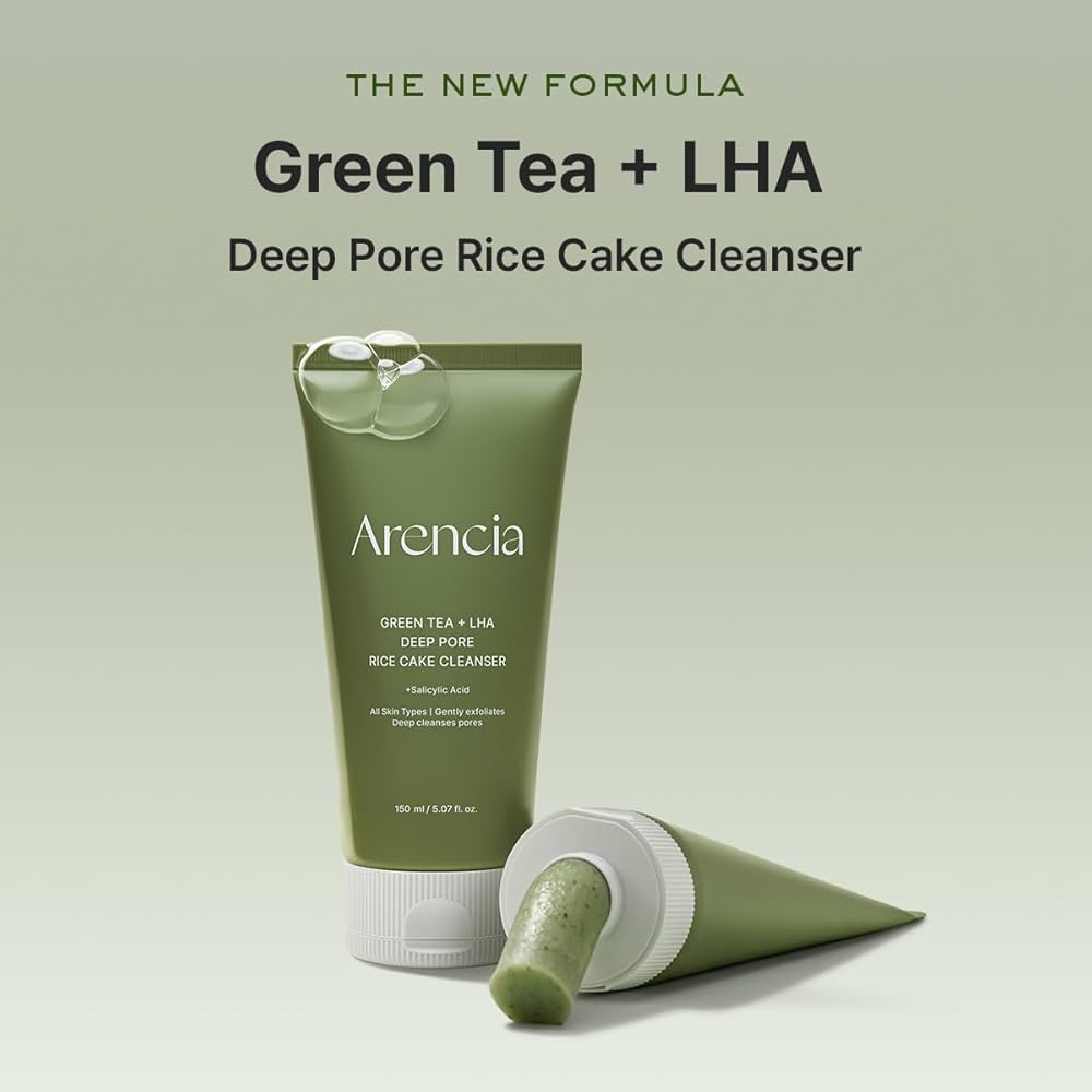 ARENCIA Green Tea + LHA Deep Pore Rice Cake Cleanser 150ml by Arencia – Facial Cleanser