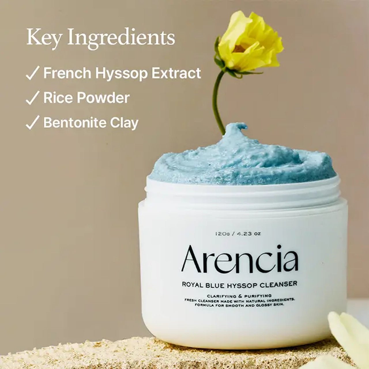 Arencia Royal Blue Hyssop Rice Mochi Cleanser 120g by Arencia – Facial Cleanser