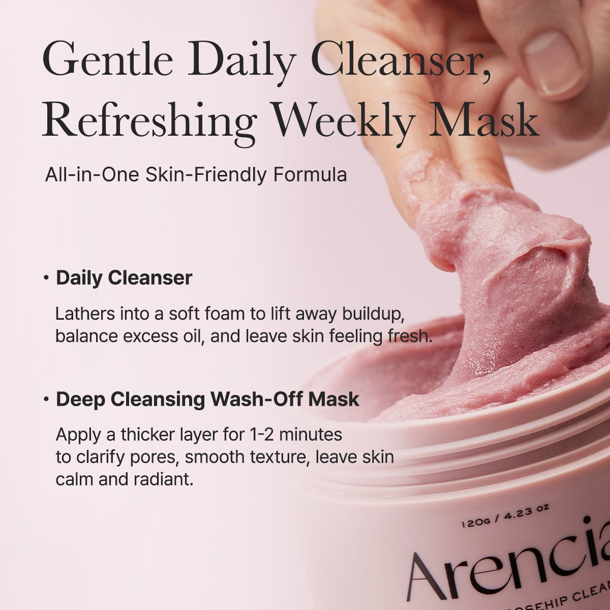 Arencia Royal Rosehip Rice Mochi Cleanser 120g by Arencia – Facial Cleanser