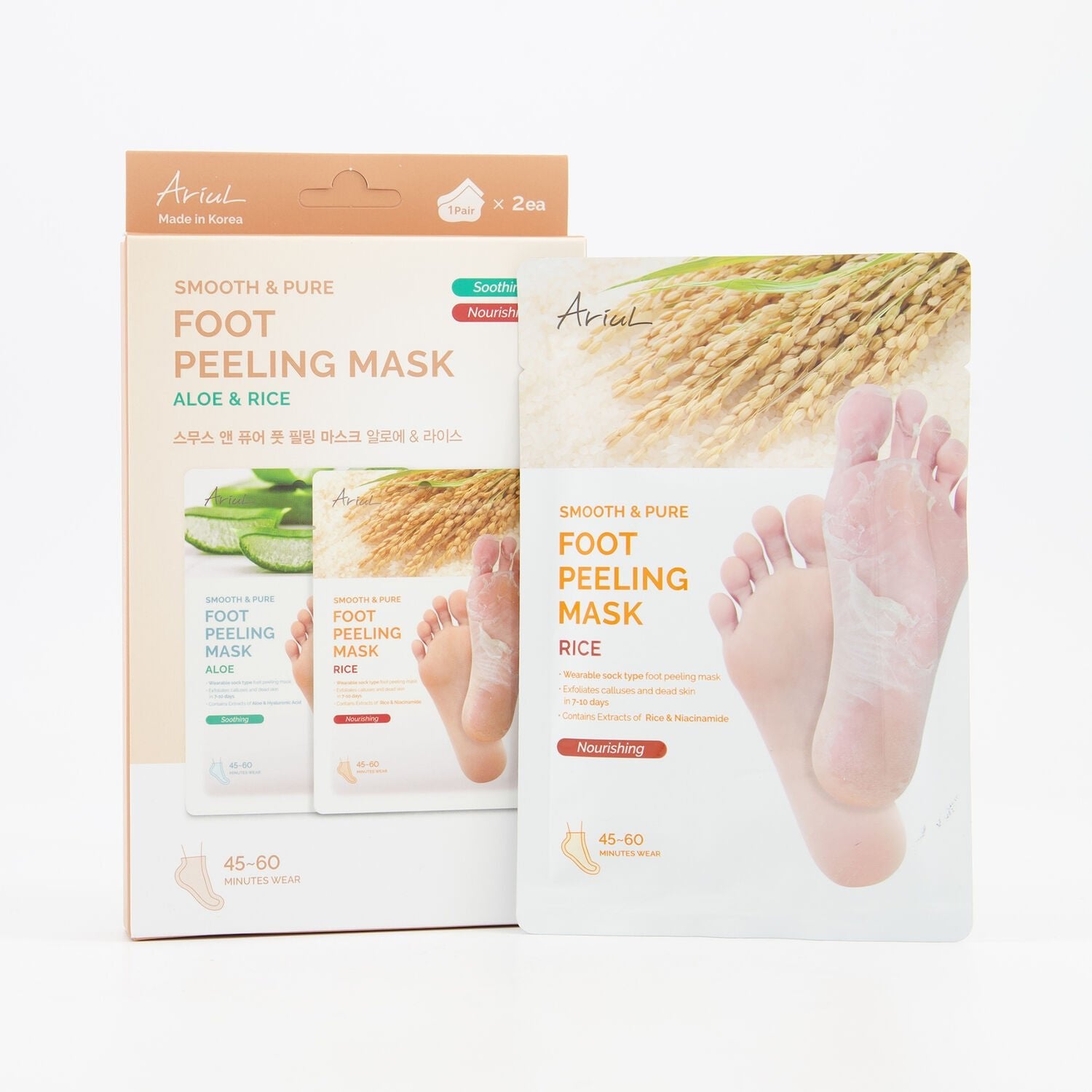 Ariul Two Pack Aloe & Rice Foot Peeling Mask 1pair by Ariul – Foot Care