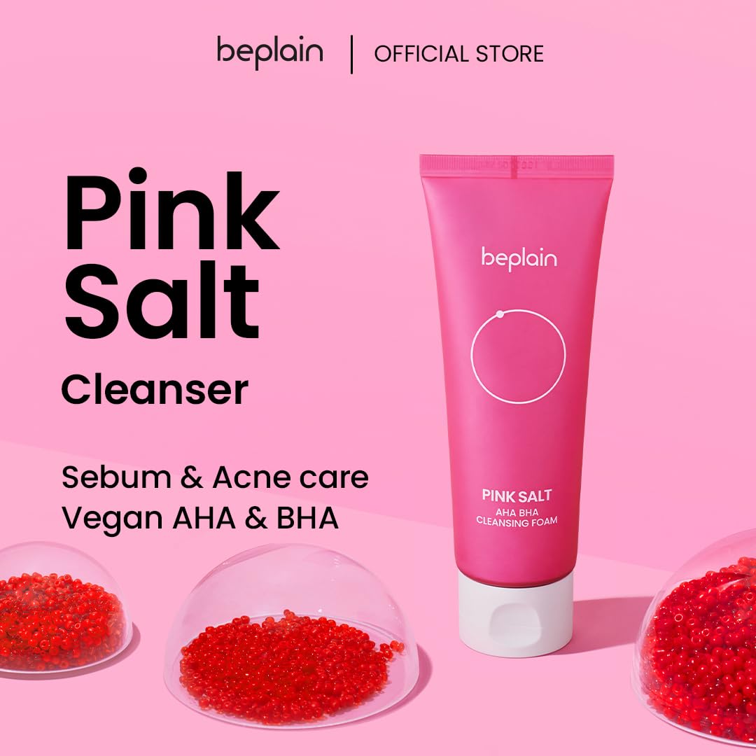 BEPLAIN Pink Salt AHA BHA Cleansing Foam 120ml by Beplain – Facial Cleanser