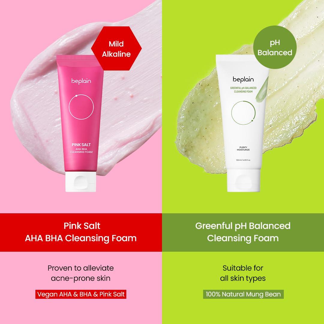 BEPLAIN Pink Salt AHA BHA Cleansing Foam 120ml by Beplain – Facial Cleanser
