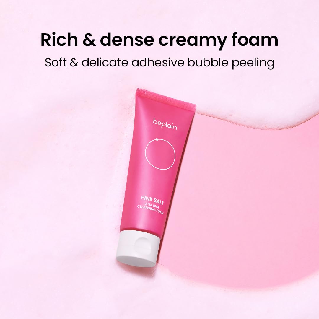 BEPLAIN Pink Salt AHA BHA Cleansing Foam 120ml by Beplain – Facial Cleanser