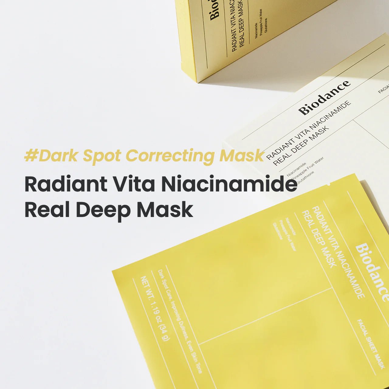 Biodance Radiant Vita Niacinamide Real Deep Mask (Yellow) by Biodance – Sheet Mask