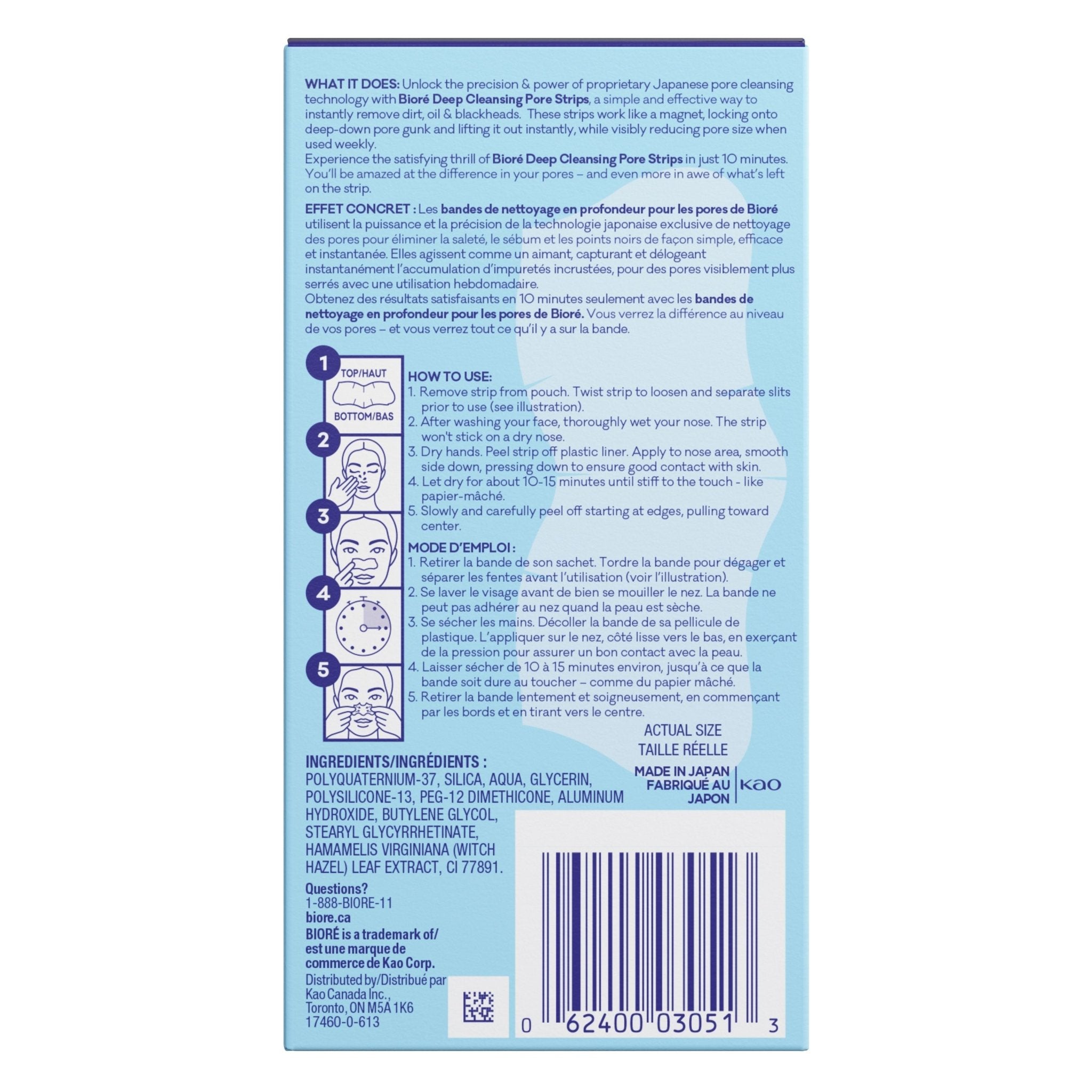 Bioré Original Deep Cleansing Pore Strips 8pcs by Biore – Blackhead Strips