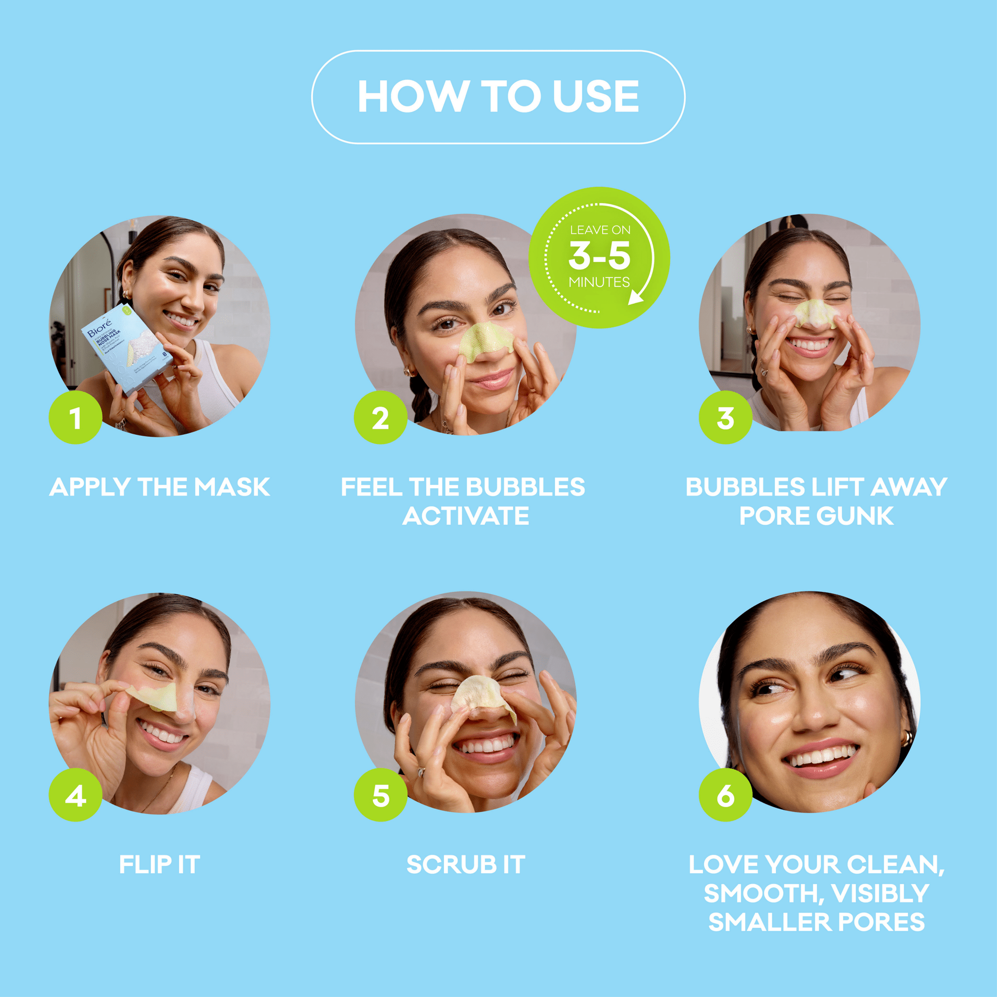 Bioré Pore Refining Bubbling Nose Mask 8pcs by Biore – Sheet Mask