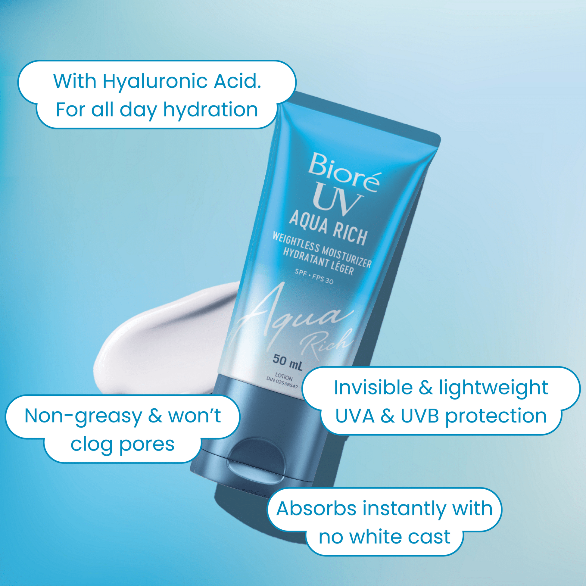 Bioré SPF 30 UV Aqua Rich Weightless Moisturizer 50ml by Biore – Sunscreen