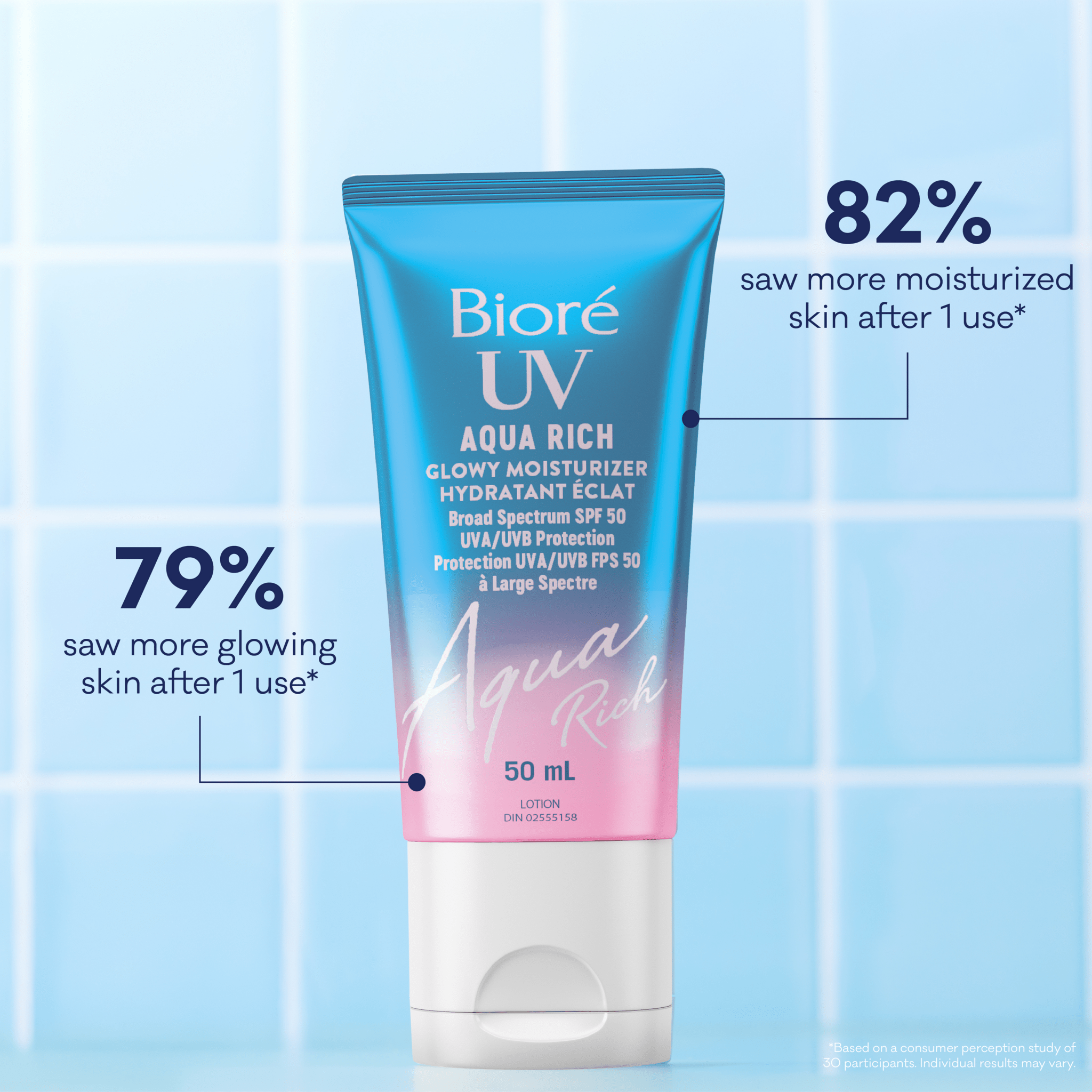 Bioré SPF 50 UV Aqua Rich Glowy Moisturizer 50ml by Biore – Sunscreen