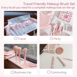 BLJ 11 - Piece Mini Makeup Brush Set - Travel Set (5 Colors) - BLJ Cosmetics | Kiokii and...