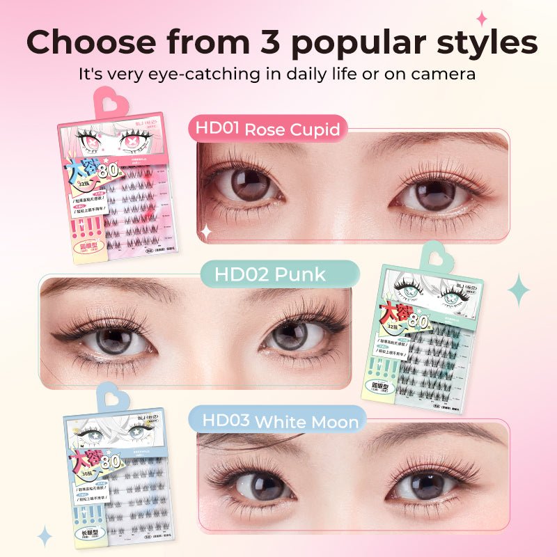 BLJ Comic Eyes Glue Free False Eyelashes (3 Styles) by BLJ Cosmetics – False Lashes