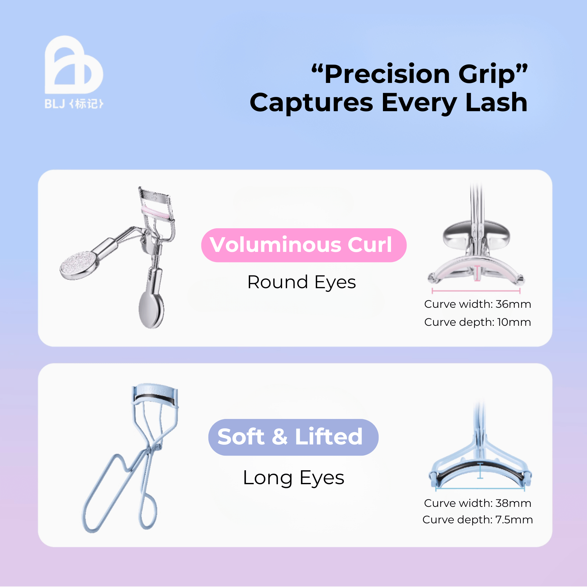 BLJ Easy Curl Eyelash Curler (2 Types) by BLJ Cosmetics – Eye Makeup Tools