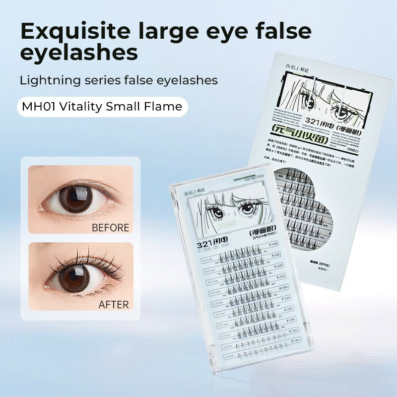 BLJ Lightning Manga Eyelashes (Upper+Lower) - MH01 Vitality Small Flame by BLJ Cosmetics – False Lashes