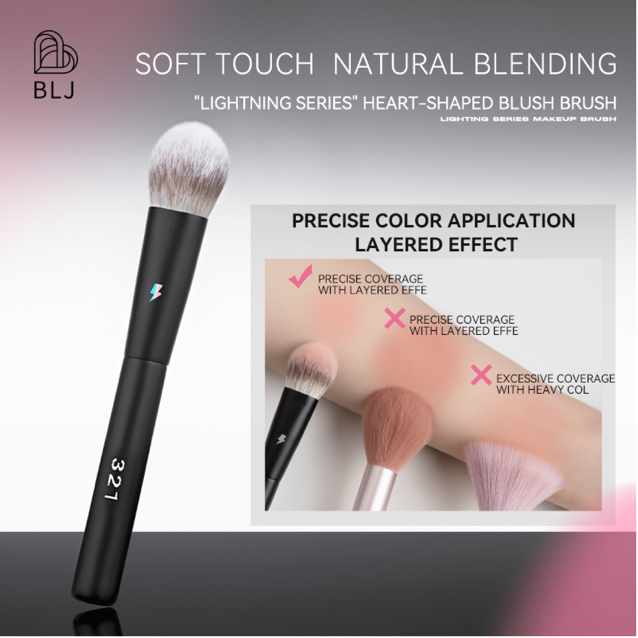 BLJ Lightning Series Ace Blush Brush 1pc by BLJ Cosmetics – Brush & Cleaning Tools