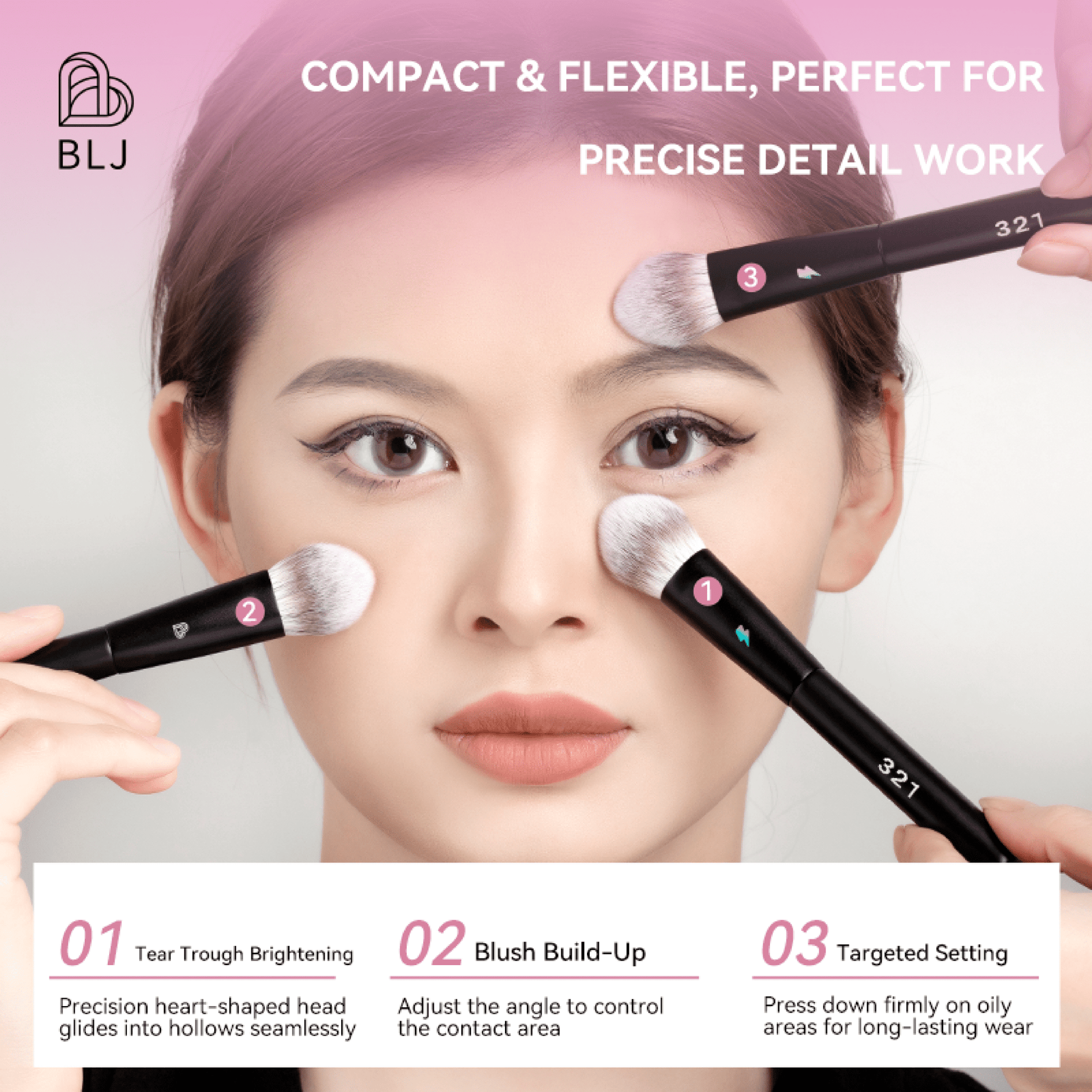 BLJ Lightning Series Ace Blush Brush 1pc by BLJ Cosmetics – Brush & Cleaning Tools
