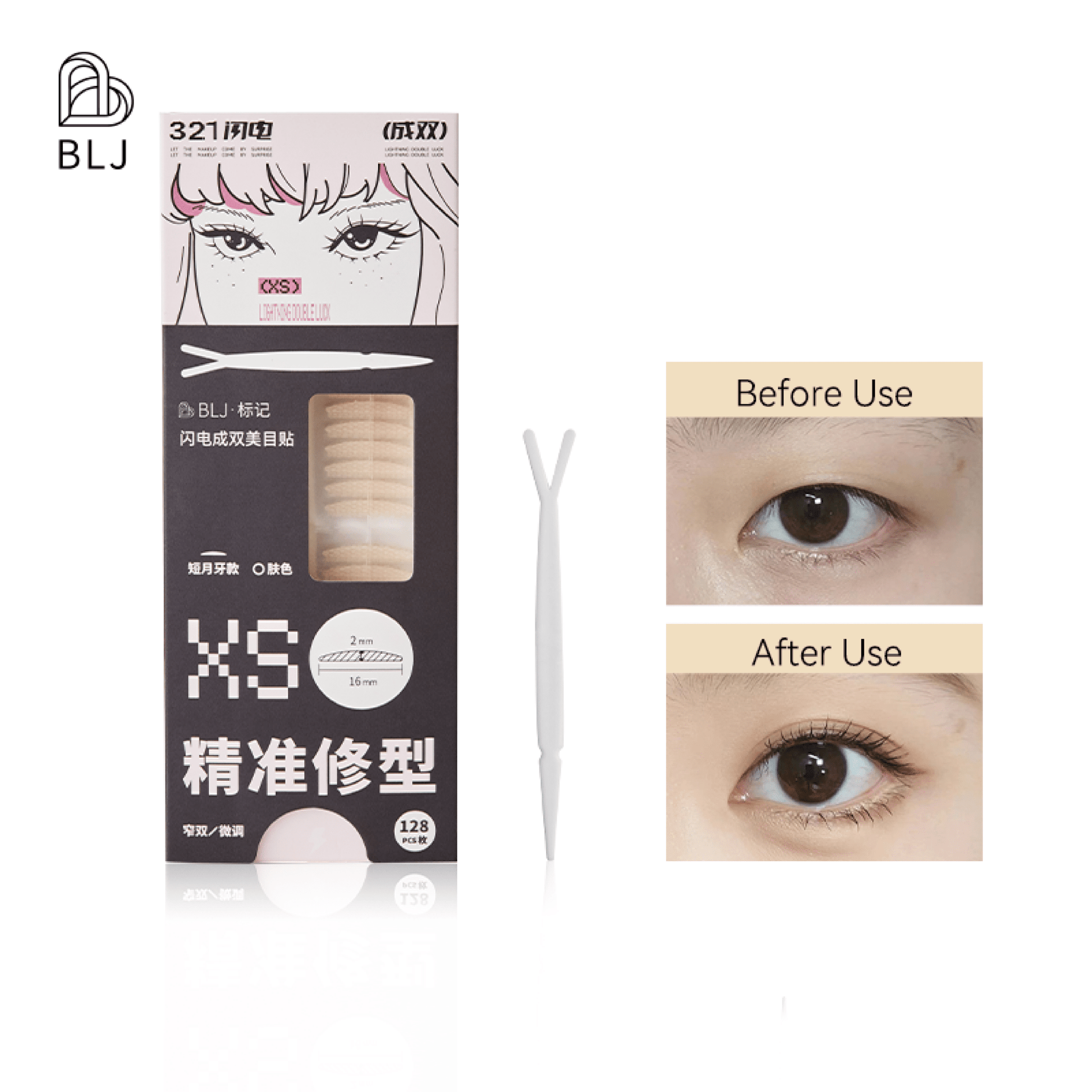 BLJ Lightning Series Double Eyelid Tape XS 128Pcs by BLJ Cosmetics – Eyelid Tape