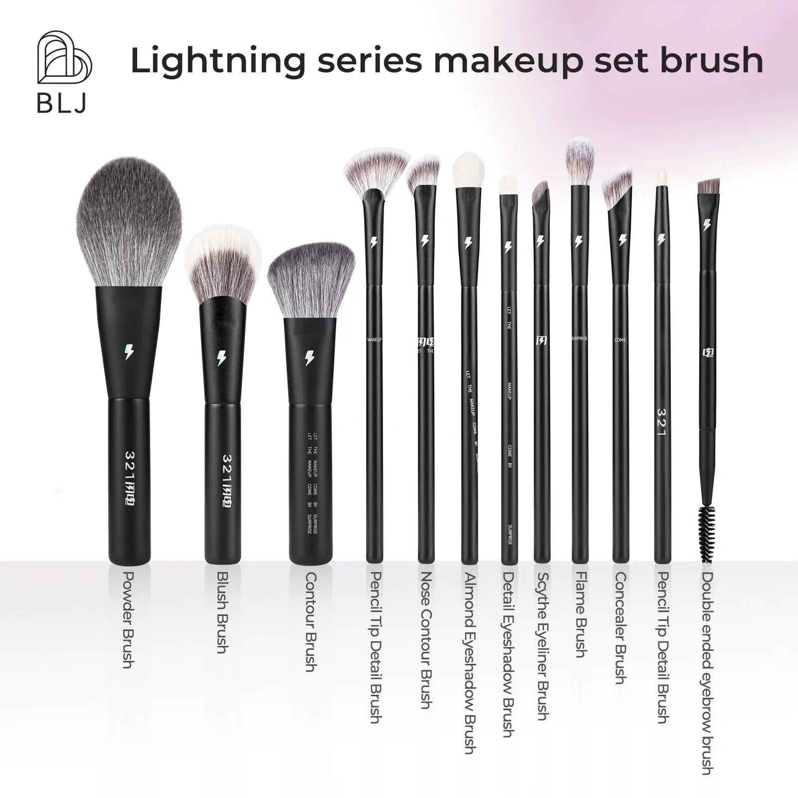 BLJ Lightning Series Makeup Brush Set (12pcs) by BLJ Cosmetics – Brush & Cleaning Tools