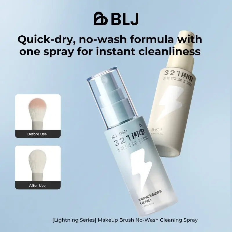 BLJ Lightning Series Rinseless Brush Cleansing Spray 50ml (2 Versions) by BLJ Cosmetics – Brush & Cleaning Tools