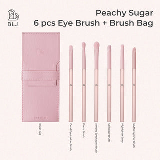 BLJ Semi Sugar Peach Eye Brush Pouch Set 6pcs - BLJ Cosmetics | Kiokii and...