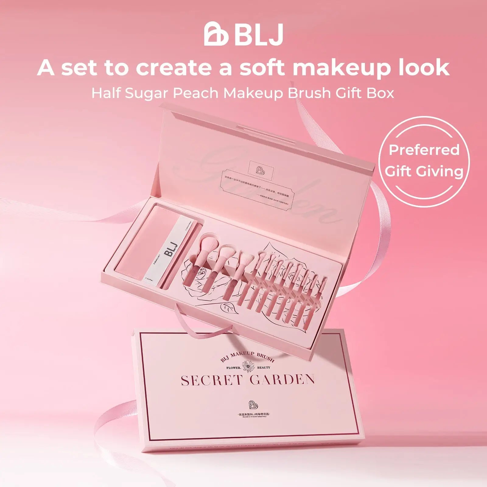 BLJ Semi Sugar Peach Make Up Brush Gift Box 11pcs by BLJ Cosmetics – Brush & Cleaning Tools