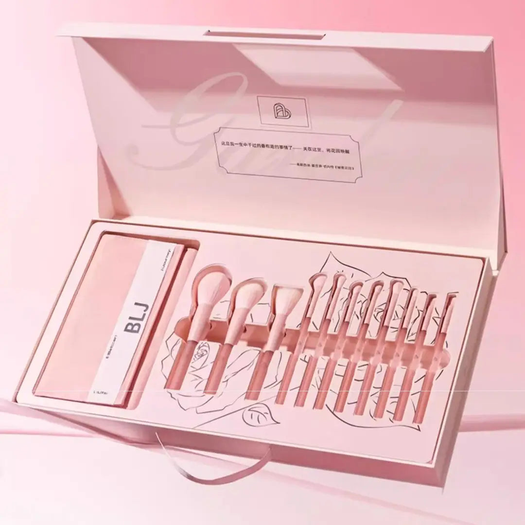 BLJ Semi Sugar Peach Make Up Brush Gift Box 11pcs by BLJ Cosmetics – Brush & Cleaning Tools