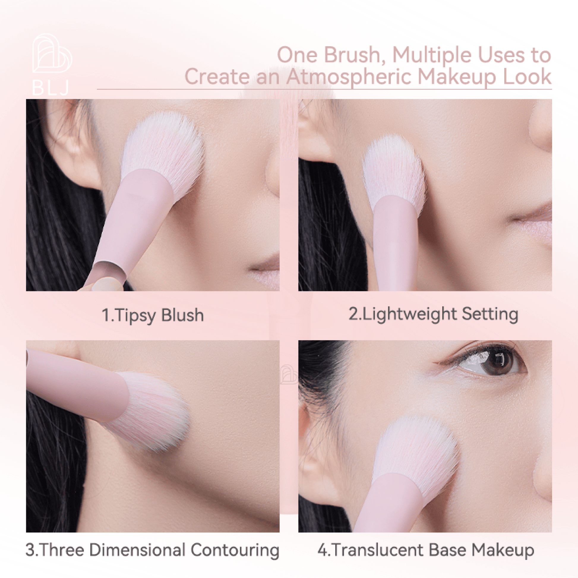 BLJ Semi Sweet Peach Ambience Brush 1pc by BLJ Cosmetics – Brush & Cleaning Tools