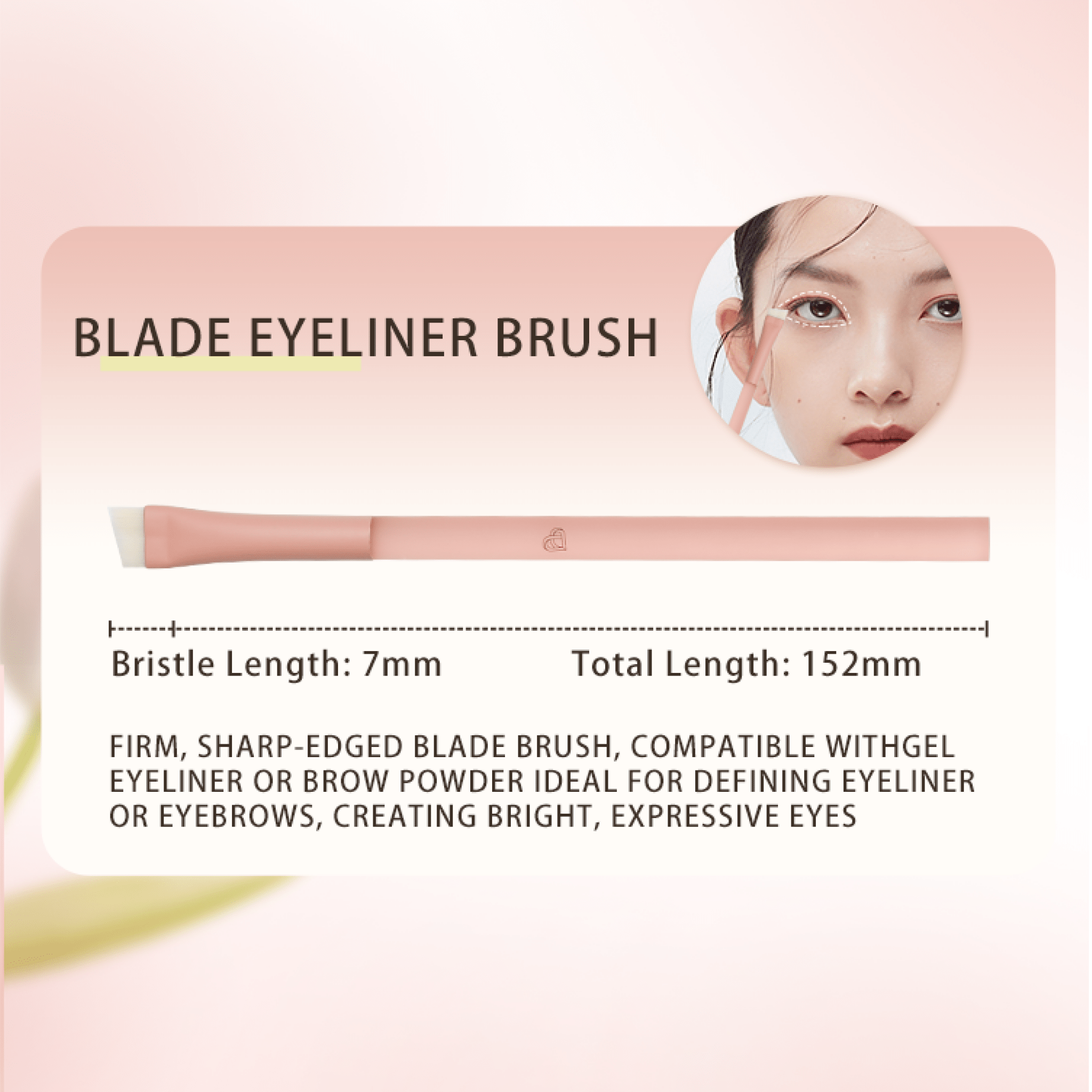 BLJ Semi Sweet Peach Blade Shaped Eyeliner Brush 1pc by BLJ Cosmetics – Brush & Cleaning Tools