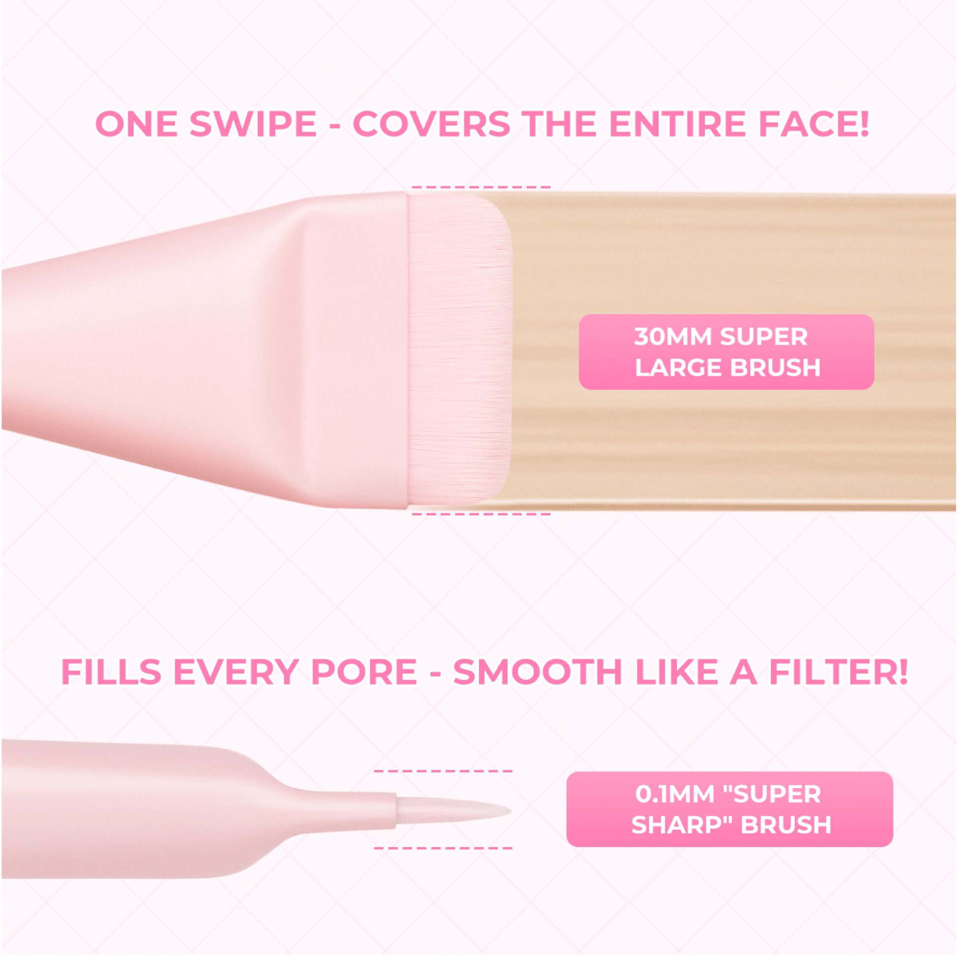 BLJ Semi Sweet Peach Seamless Foundation Brush 1pc by BLJ Cosmetics – Brush & Cleaning Tools