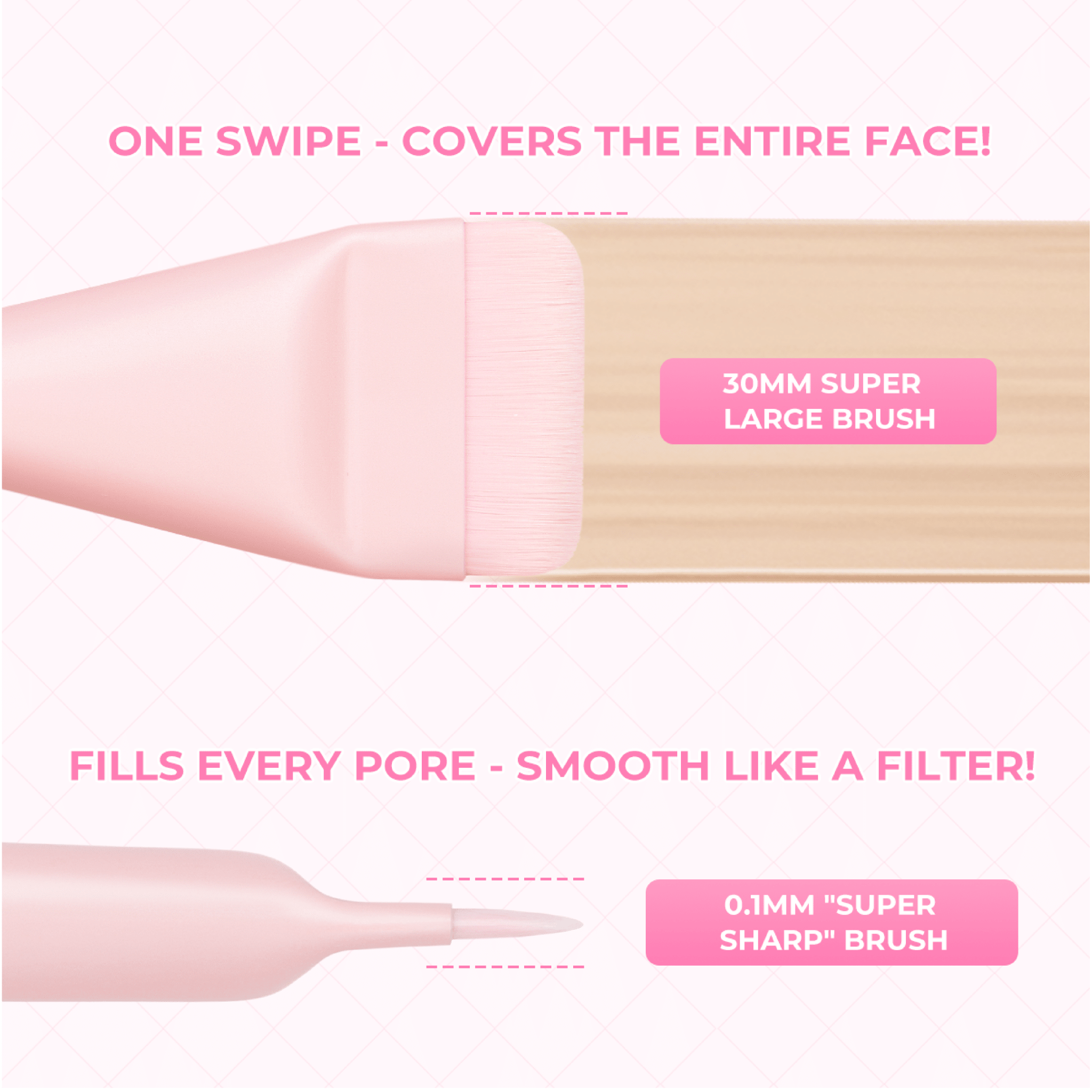 BLJ Semi Sweet Peach Seamless Foundation Brush 1pc by BLJ Cosmetics – Brush & Cleaning Tools