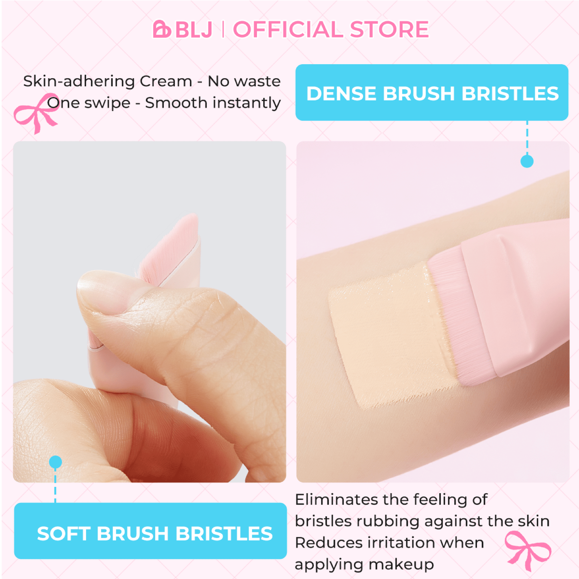 BLJ Semi Sweet Peach Seamless Foundation Brush 1pc by BLJ Cosmetics – Brush & Cleaning Tools