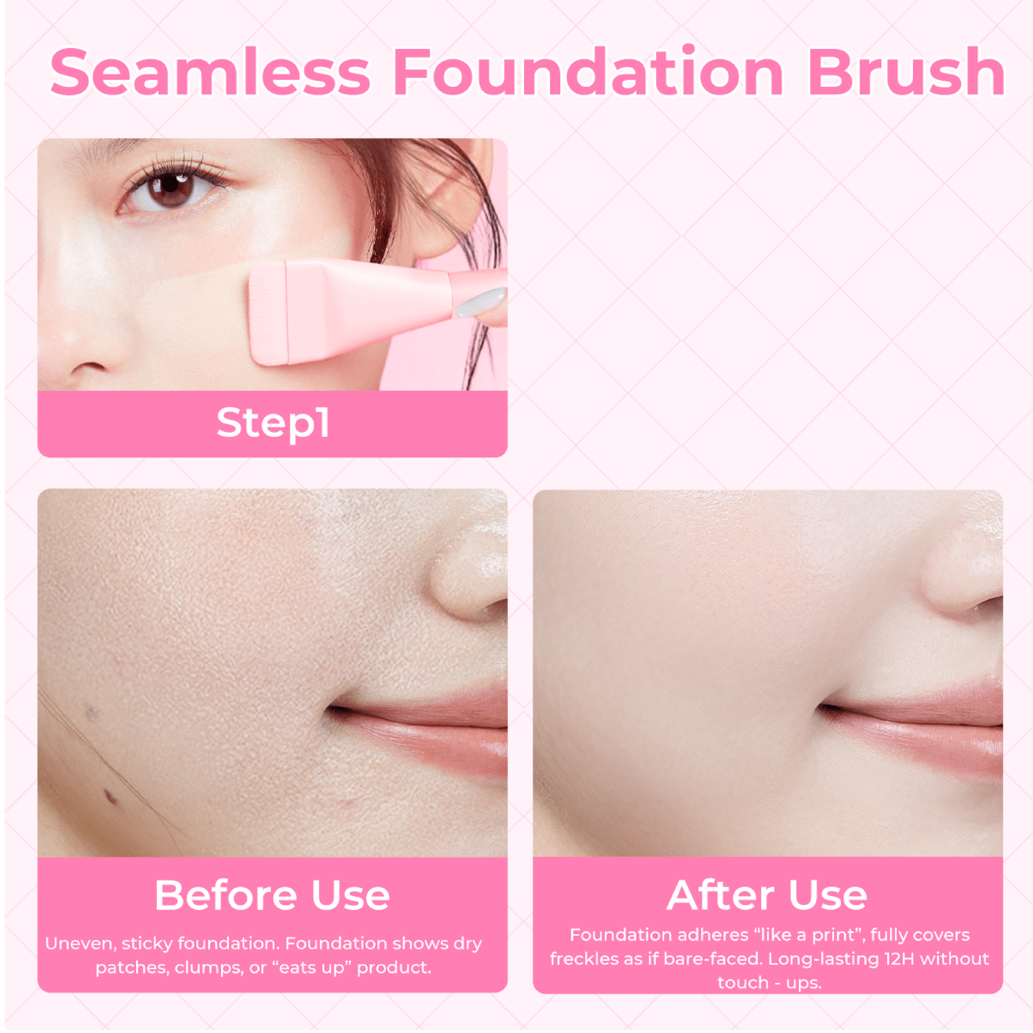 BLJ Semi Sweet Peach Seamless Foundation Brush 1pc by BLJ Cosmetics – Brush & Cleaning Tools