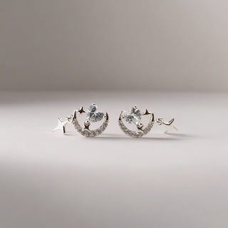 Celestial Moon and Star Earrings 925 Sterling Silver - Archfourteen | Kiokii and...
