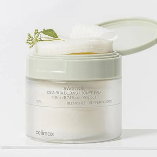 Celimax Ji Woo Gae Cica BHA Blemish Pad 170ml/ 60pads by Kiokii and... – Toner Pads