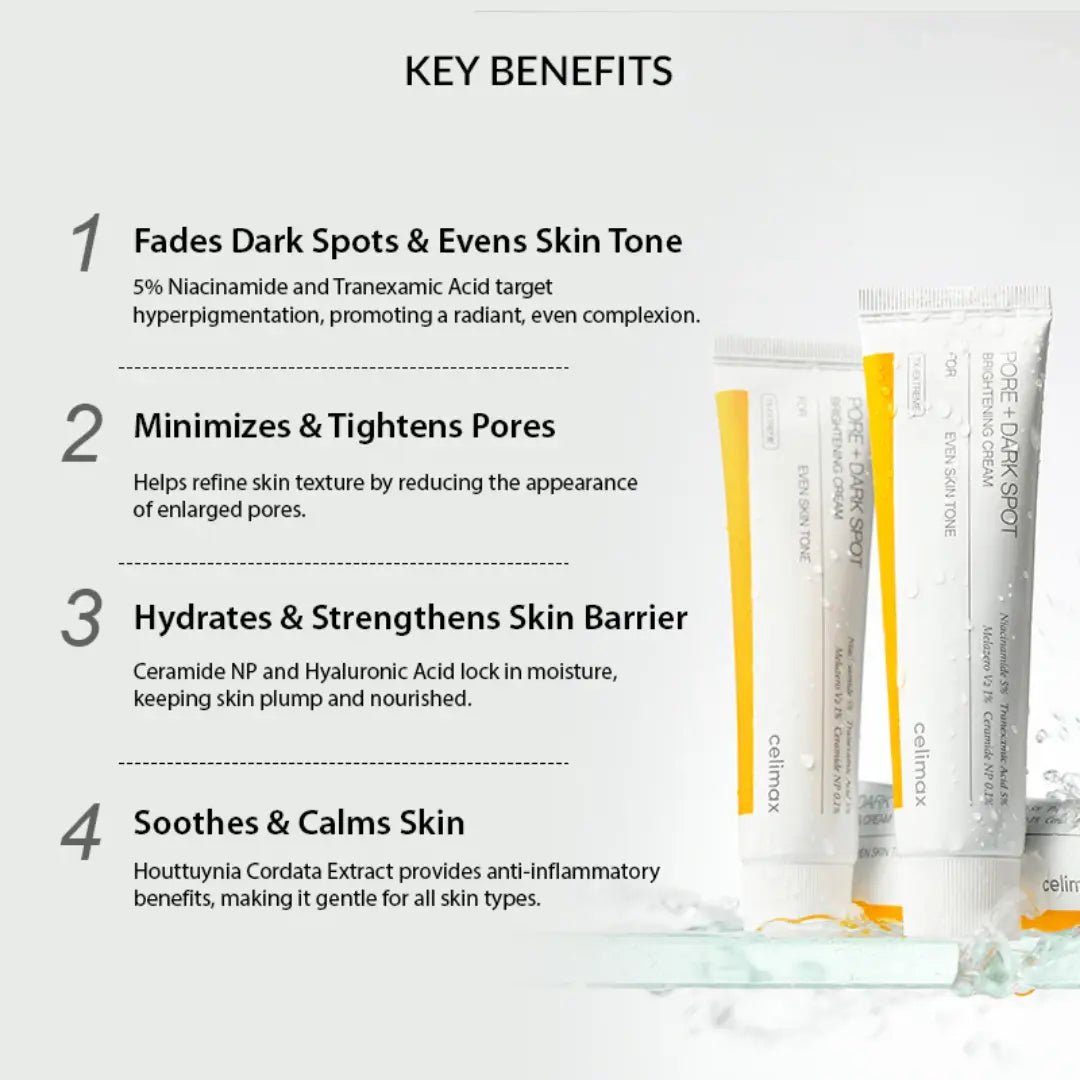 Celimax Pore & Dark Spot Brightening Cream 35ml – Korean Brightening Moisturizer | Kiokii – Kiokii and...