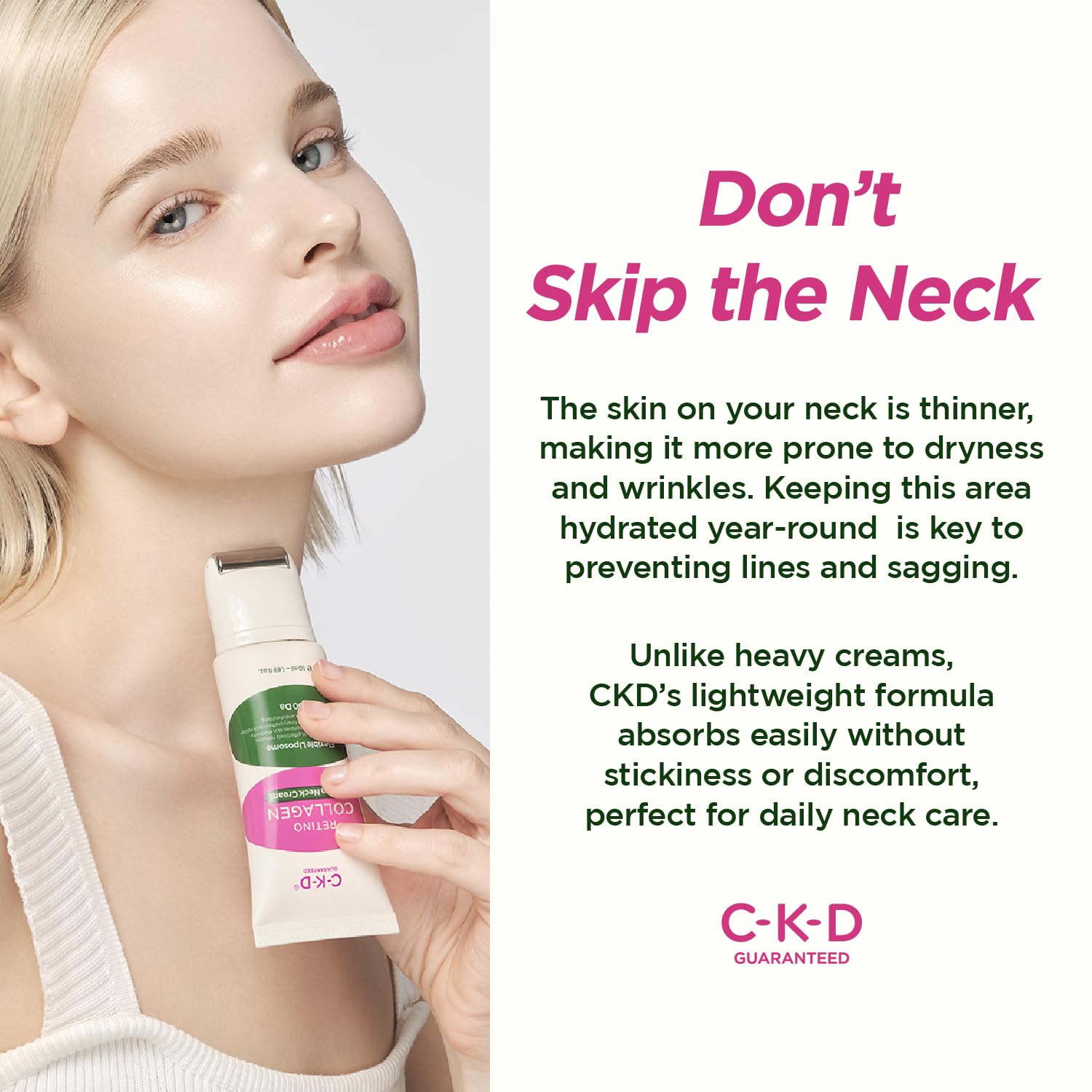 CKD Retino Collagen Small Molecule 300 Guasha Neck Cream 50ml by CKD – Lotion & Cream