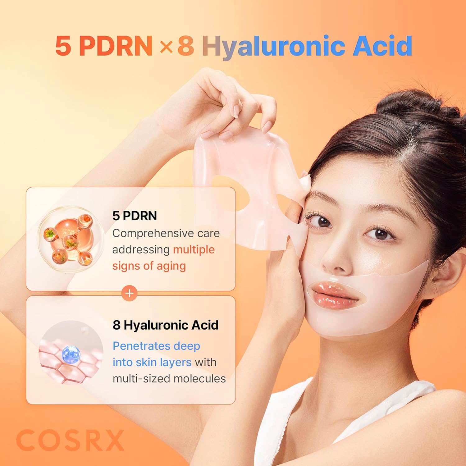 COSRX 5 PDRN Hyaluronic Acid Vital Hydrating Hydrogel Mask 3pcs by COSRX – Sheet Mask