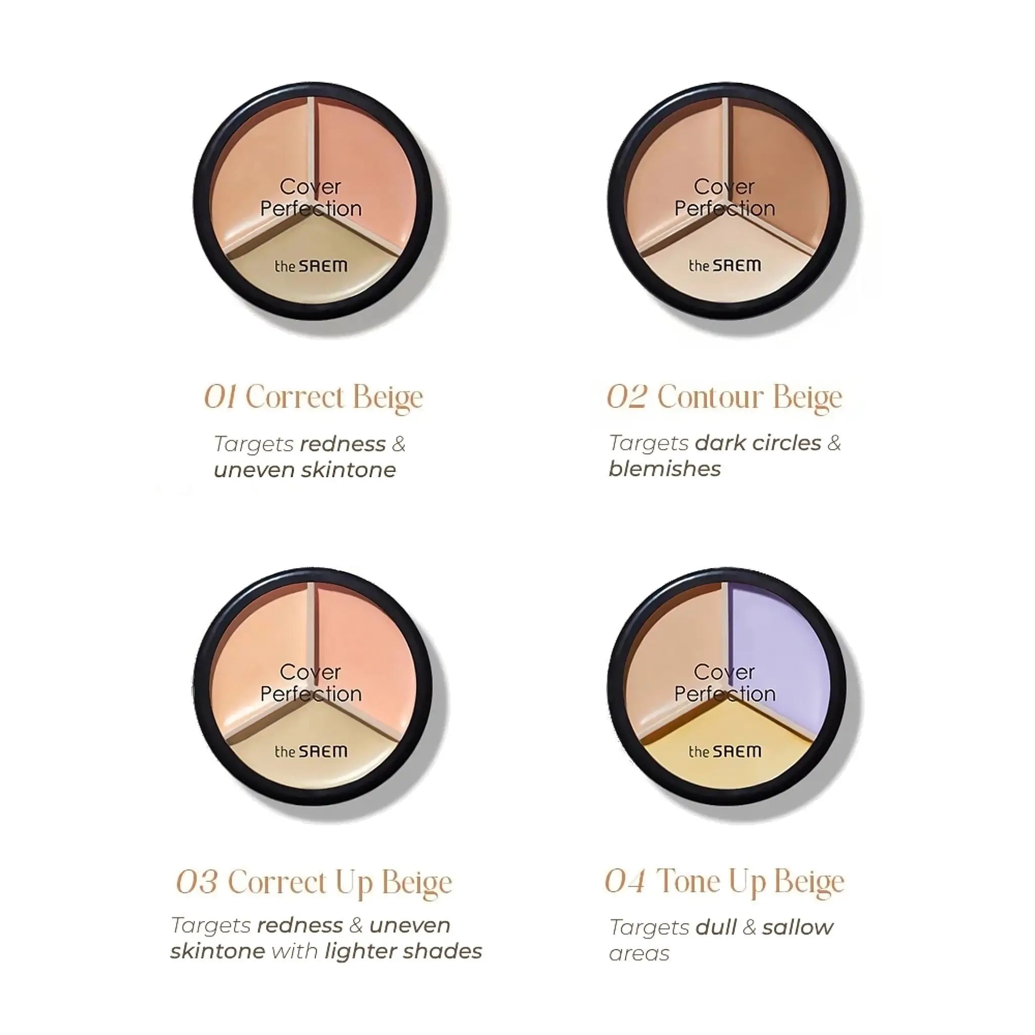 The Saem Cover Perfection Triple Pot Concealer (4 types) by The Saem – Concealer
