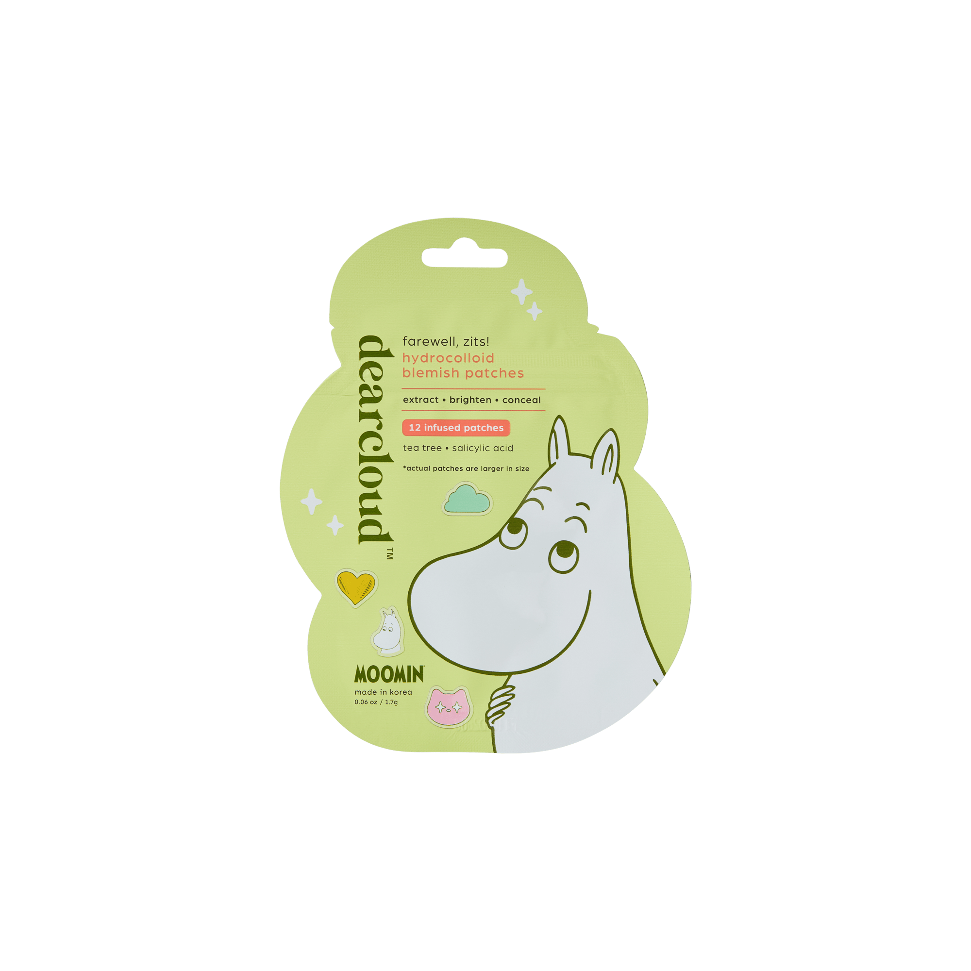 dearcloud Moomin Hydrocolloid Patches Farewell, Zits 12pcs by dearcloud – Pimple Patch
