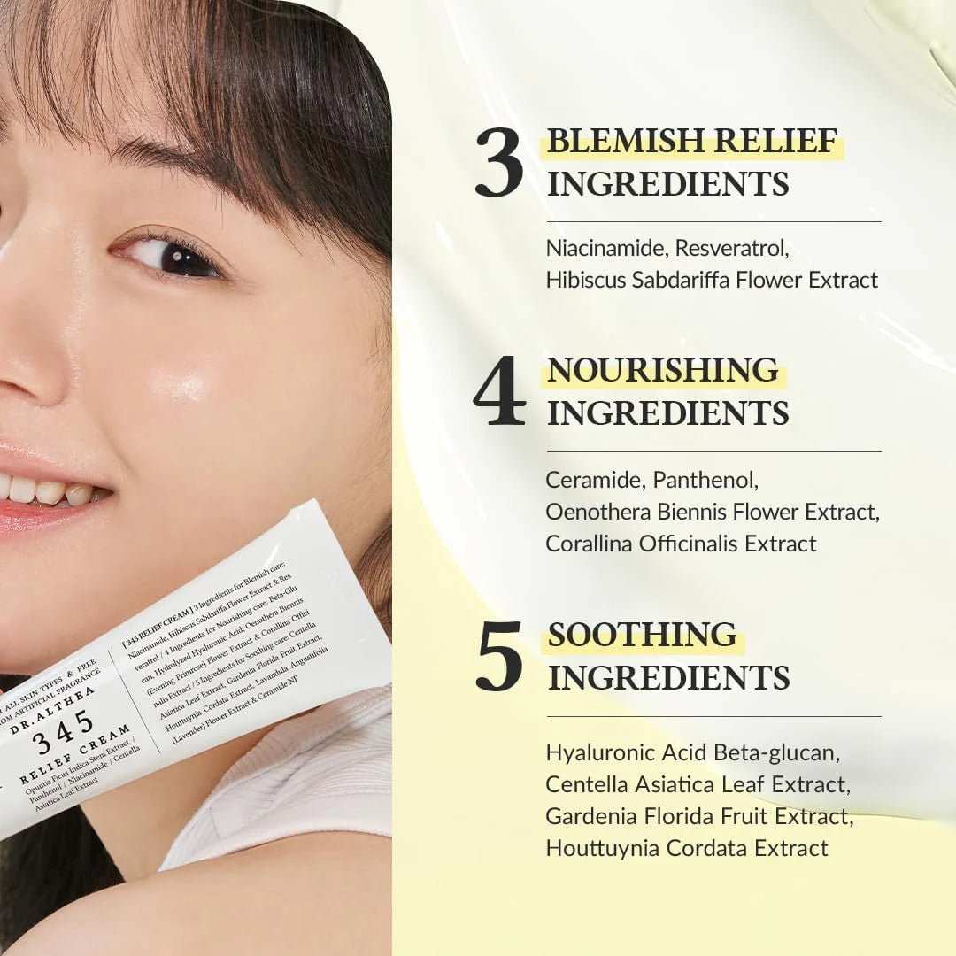Dr.Althea 345 Relief Cream 50ml + Vitamin C Boosting Serum 30ml by Dr. Althea – Bundle