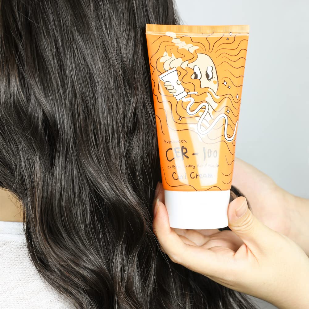 Elizavecca Cer 100 Collagen Coating Hair A+ Muscle Curl Cream 120ml by Elizavecca – Hair Oil & Serum