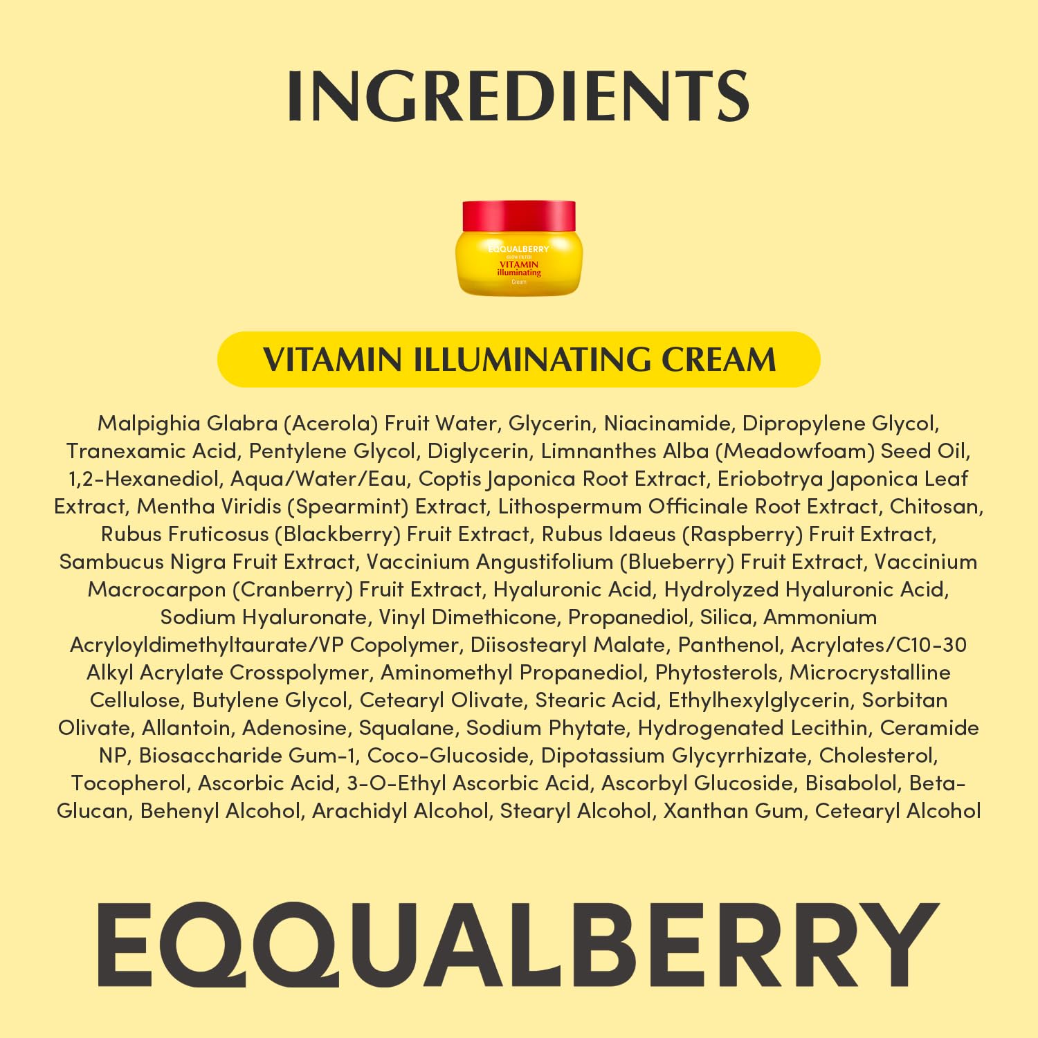 EQQUALBERRY Vitamin Illuminating Cream 50ml by Eqqualberry – Gel Moisturizer