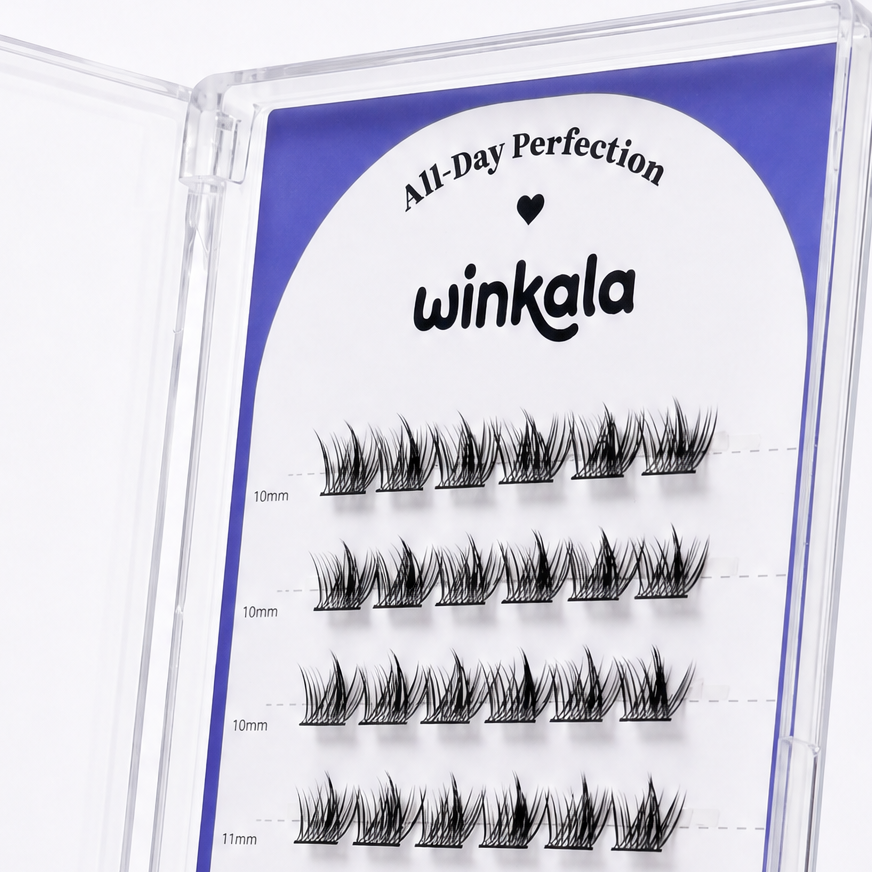 WINKALA Eyelashes Book - Reusable & Glue Free (Lightweight Eye-Enlarging) 10-12mm