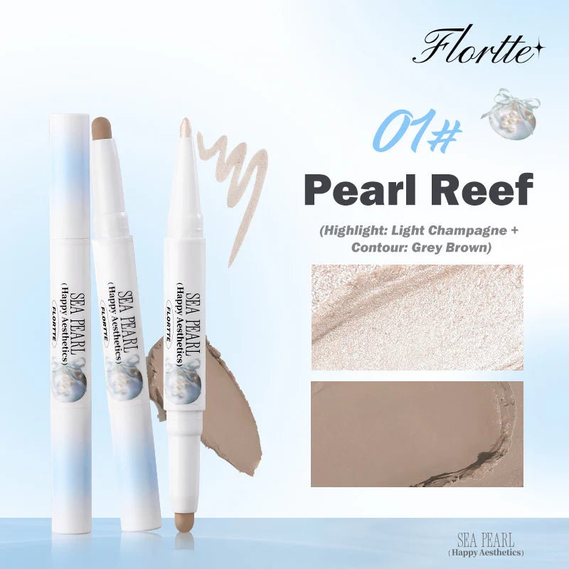 FLORTTE Glass Sea Series Dual - Ended Highlighter & Contour Pencil by Flortte –