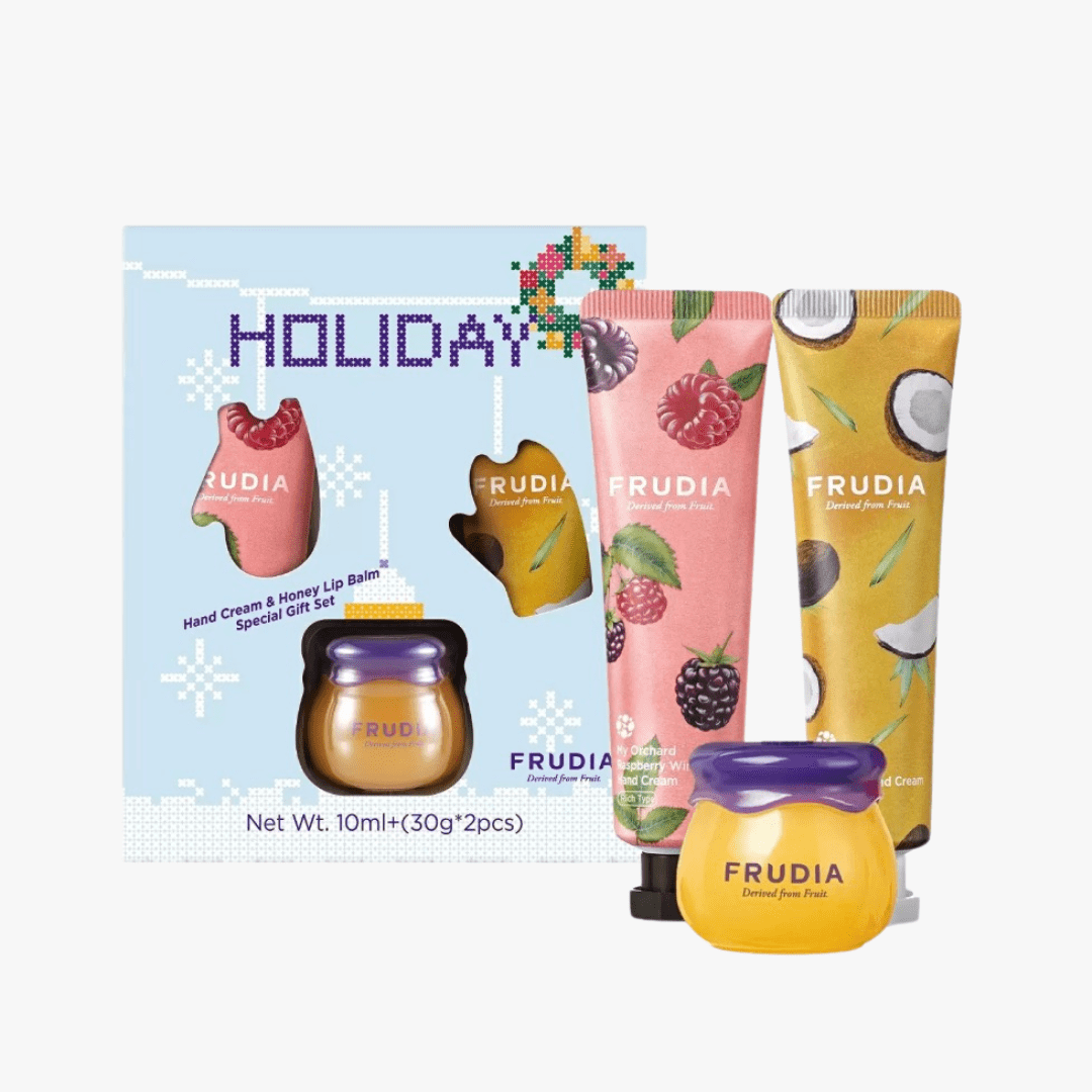 Frudia Holiday Hand Cream & Honey Lip Balm Special Gift Set by Frudia – Hand Cream